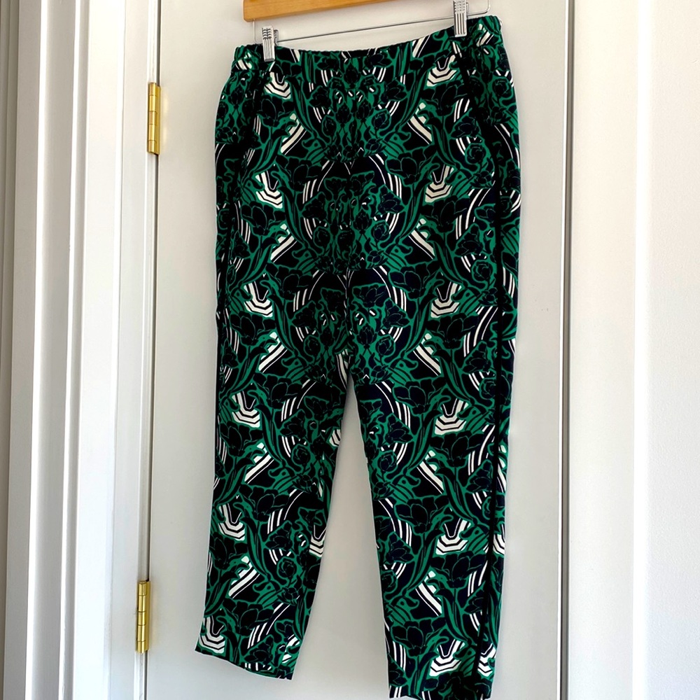 J. Crew crepe patterned tuxedo pants, size 2